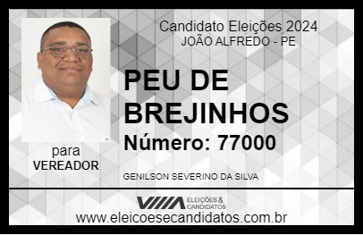 Candidato PEU DE BREJINHOS 2024 - JOÃO ALFREDO - Eleições