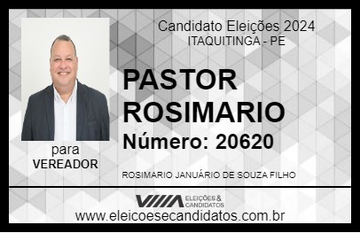 Candidato PASTOR ROSIMARIO 2024 - ITAQUITINGA - Eleições