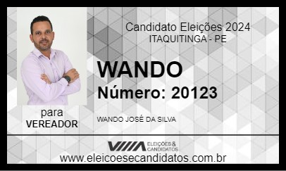 Candidato WANDO 2024 - ITAQUITINGA - Eleições