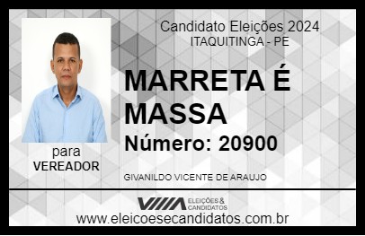 Candidato MARRETA  É MASSA 2024 - ITAQUITINGA - Eleições