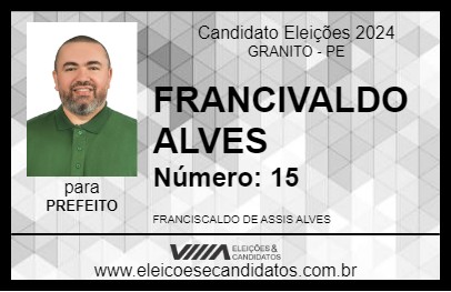 Candidato FRANCIVALDO ALVES 2024 - GRANITO - Eleições