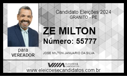 Candidato ZE MILTON 2024 - GRANITO - Eleições