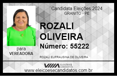 Candidato ROZALI OLIVEIRA 2024 - GRANITO - Eleições