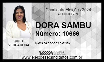 Candidato DORA SAMBU 2024 - ALTINHO - Eleições