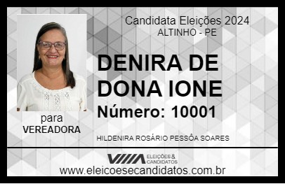 Candidato DENIRA DE DONA IONE 2024 - ALTINHO - Eleições