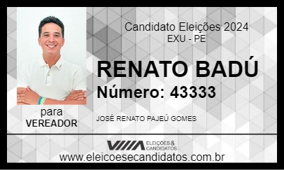 Candidato RENATO BADÚ 2024 - EXU - Eleições