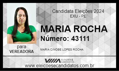 Candidato MARIA ROCHA 2024 - EXU - Eleições