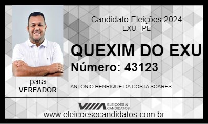 Candidato QUEXIM DO EXU 2024 - EXU - Eleições