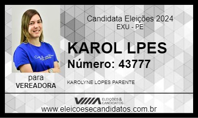 Candidato KAROL LPES 2024 - EXU - Eleições