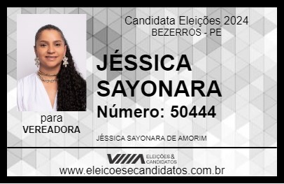 Candidato JÉSSICA SAYONARA 2024 - BEZERROS - Eleições