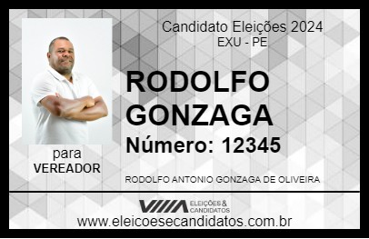 Candidato RODOLFO GONZAGA 2024 - EXU - Eleições