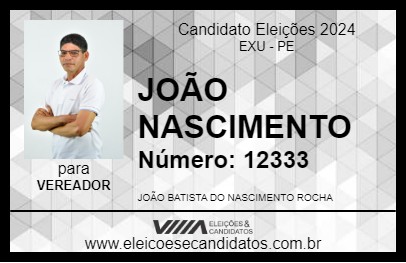 Candidato JOÃO NASCIMENTO 2024 - EXU - Eleições