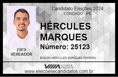 Candidato HÉRCULES MARQUES 2024 - CONDADO - Eleições