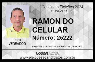 Candidato RAMON DO CELULAR 2024 - CONDADO - Eleições