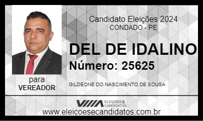 Candidato DEL DE IDALINO 2024 - CONDADO - Eleições