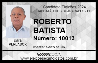 Candidato ROBERTO BATISTA 2024 - JABOATÃO DOS GUARARAPES - Eleições