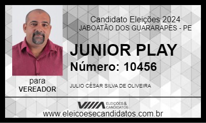 Candidato JUNIOR PLAY 2024 - JABOATÃO DOS GUARARAPES - Eleições