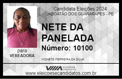 Candidato NETE DA PANELADA 2024 - JABOATÃO DOS GUARARAPES - Eleições