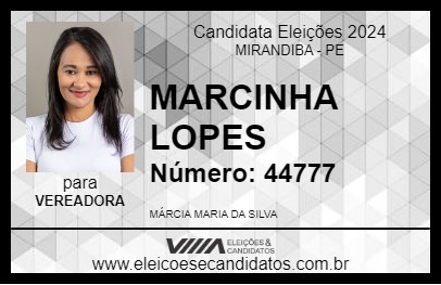 Candidato MARCINHA LOPES 2024 - MIRANDIBA - Eleições