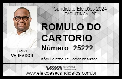 Candidato ROMULO DO CARTORIO 2024 - ITAQUITINGA - Eleições