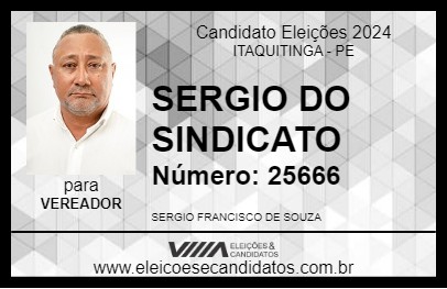 Candidato SERGIO DO SINDICATO 2024 - ITAQUITINGA - Eleições