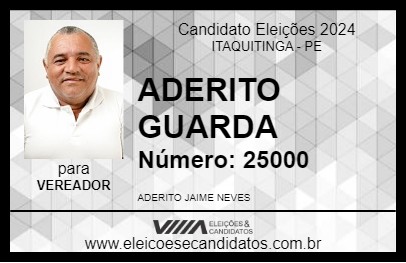 Candidato ADERITO GUARDA 2024 - ITAQUITINGA - Eleições