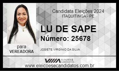 Candidato LU DE SAPE 2024 - ITAQUITINGA - Eleições