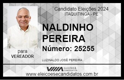 Candidato NALDINHO PEREIRA 2024 - ITAQUITINGA - Eleições