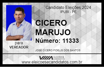 Candidato CICERO MARUJO 2024 - IPUBI - Eleições