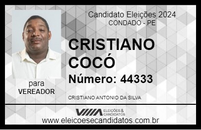 Candidato CRISTIANO COCÓ 2024 - CONDADO - Eleições