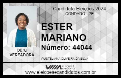 Candidato ESTER MARIANO 2024 - CONDADO - Eleições