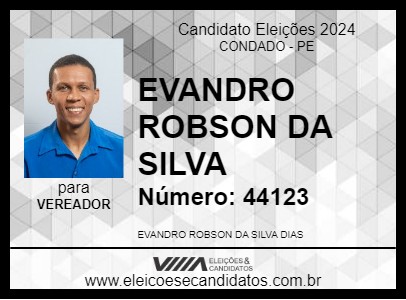 Candidato EVANDRO ROBSON DA SILVA 2024 - CONDADO - Eleições