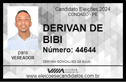 Candidato DERIVAN DE BIBI 2024 - CONDADO - Eleições