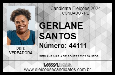 Candidato GERLANE SANTOS 2024 - CONDADO - Eleições