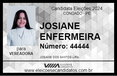 Candidato JOSIANE ENFERMEIRA 2024 - CONDADO - Eleições