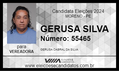 Candidato GERUSA SILVA 2024 - MORENO - Eleições