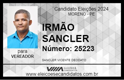 Candidato IRMÃO SANCLER 2024 - MORENO - Eleições