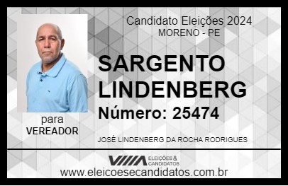 Candidato SARGENTO LINDENBERG 2024 - MORENO - Eleições