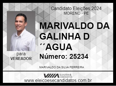 Candidato MARIVALDO DA GALINHA D´´AGUA 2024 - MORENO - Eleições