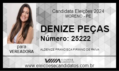 Candidato DENIZE PEÇAS 2024 - MORENO - Eleições