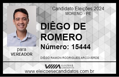 Candidato DIÊGO DE ROMERO 2024 - MORENO - Eleições