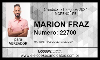 Candidato MARION FRAZ 2024 - MORENO - Eleições