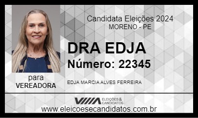 Candidato DRA EDJA 2024 - MORENO - Eleições