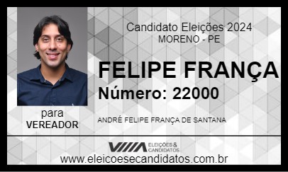 Candidato FELIPE FRANÇA 2024 - MORENO - Eleições