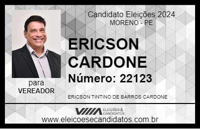 Candidato ERICSON CARDONE 2024 - MORENO - Eleições