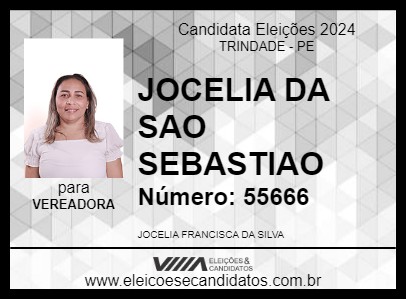 Candidato JOCELIA DA SAO SEBASTIAO 2024 - TRINDADE - Eleições