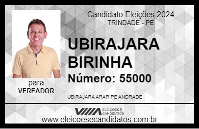 Candidato UBIRAJARA BIRINHA 2024 - TRINDADE - Eleições