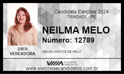 Candidato NEILMA MELO 2024 - TRINDADE - Eleições