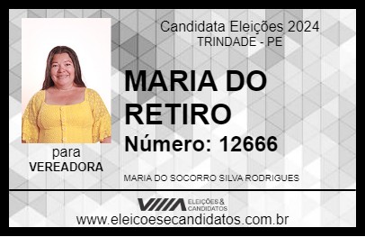 Candidato MARIA DO RETIRO 2024 - TRINDADE - Eleições