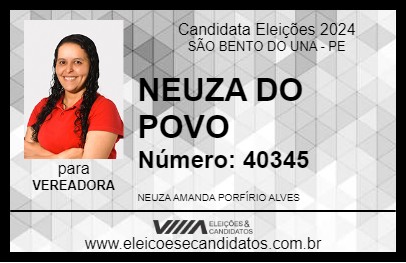 Candidato NEUZA DO POVO 2024 - SÃO BENTO DO UNA - Eleições